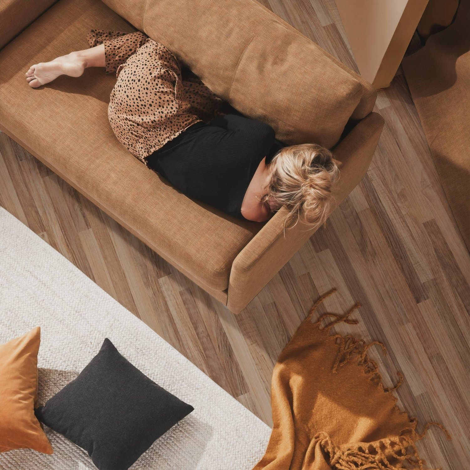 Hired lounge, armchair and coffee table set up in a Newcastle living room